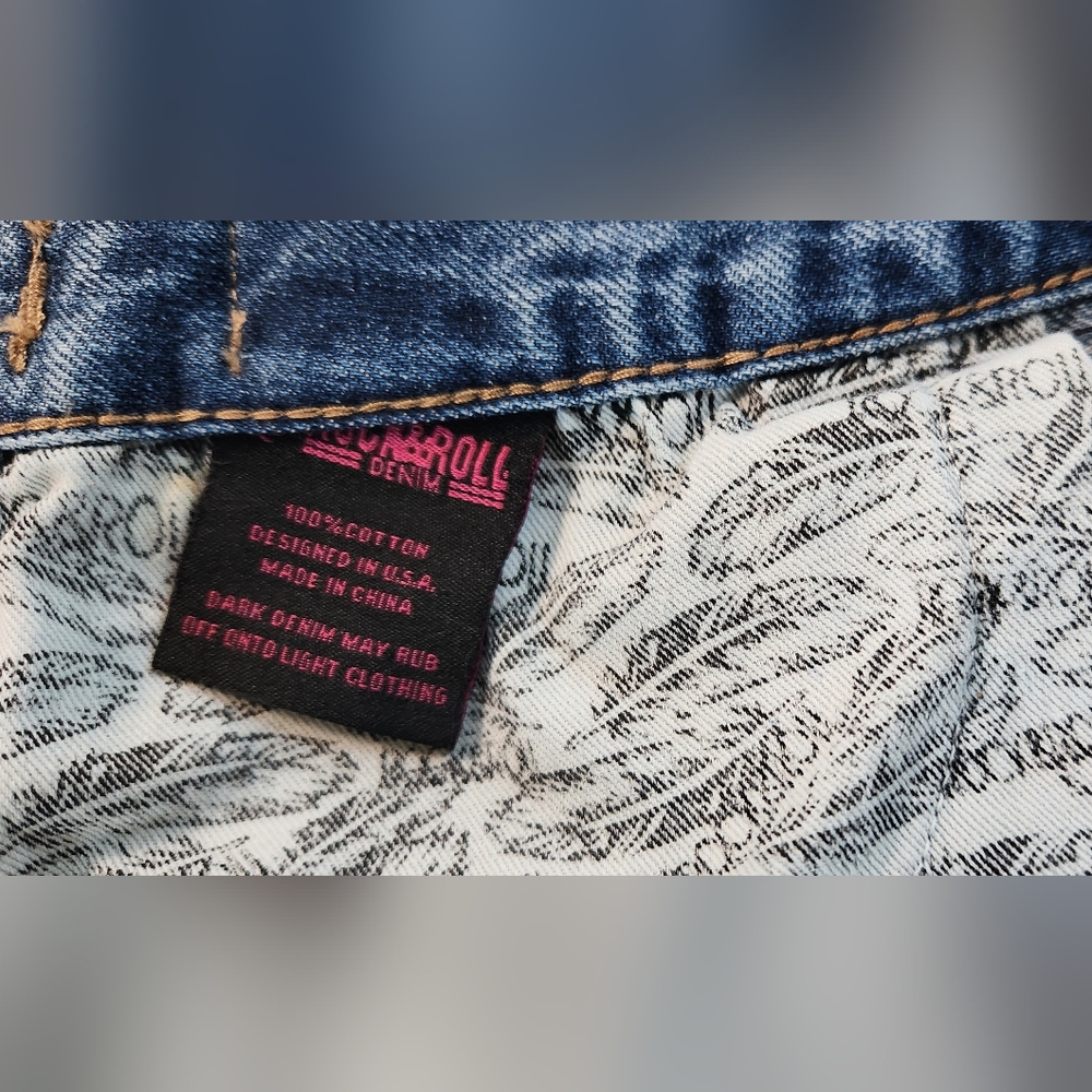 ROCK&ROLL high Rise Classic Blue Denim Women's Shorts. Sz: 26 - Picture 7 of 9